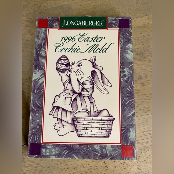Longaberger Easter Cookie Mold Vintage In Box 1995 & 1996 Easter‎ Bunny & Basket - Picture 3 of 16